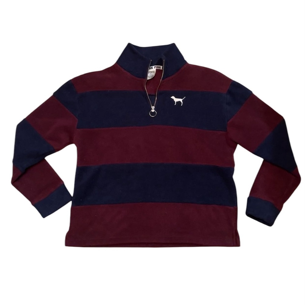 PINK Victoria’s Secret 1/4 zip Rugby Pattern